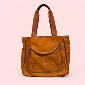 Y2K orange starburst Nine West tote purse half moon pocket